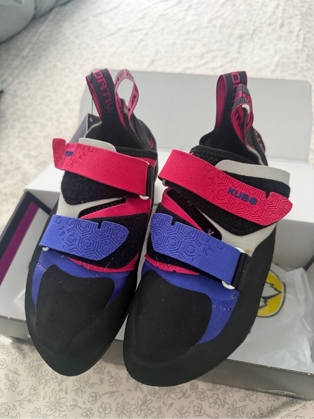 La Sportiva Women’s Pink and Purple Kubo Climbing Shoes
